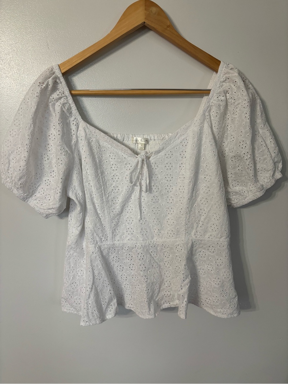 Nine Britton Plus Size White Eyelet Blouse